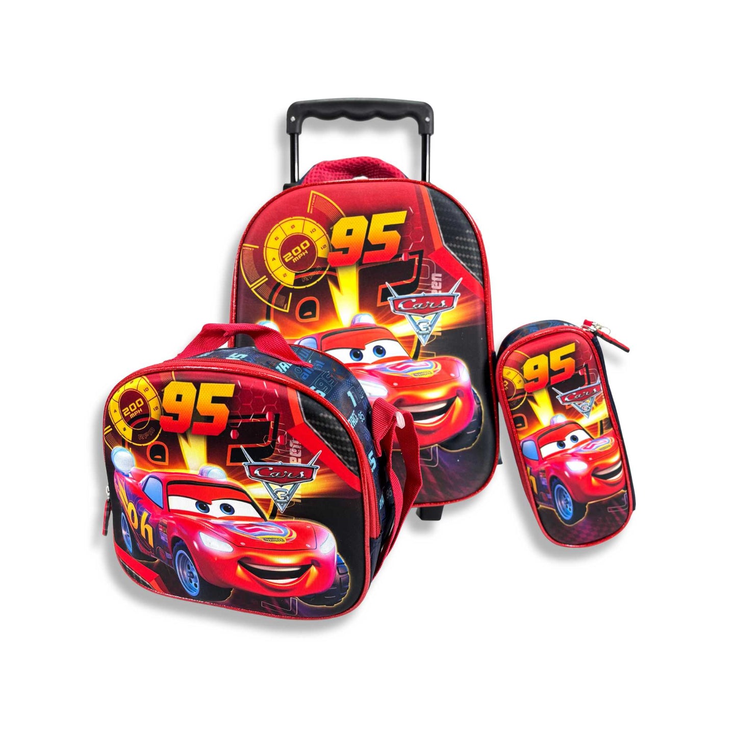 G595 Cars Trolley Backpack Set