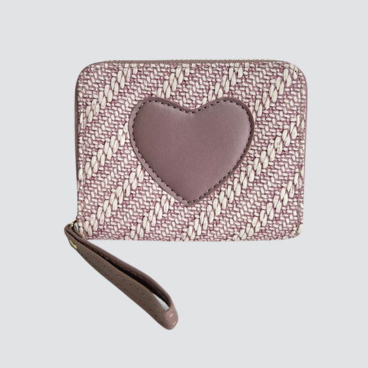 Lilac Heart Print Mini Wallet