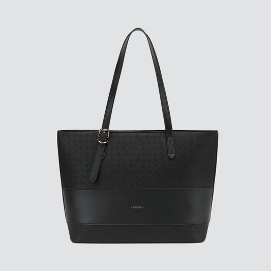 Black Deline Tote Handbag