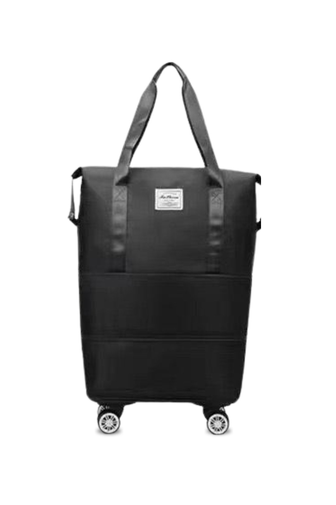 Expandable Travel Tote Bag with Luggage Wheels Sleeve
