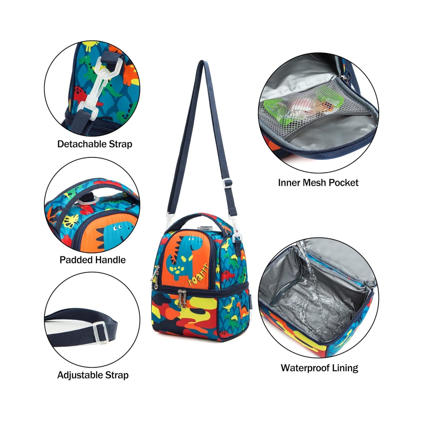 Boys Dinosaur Insulated Lunch Bag