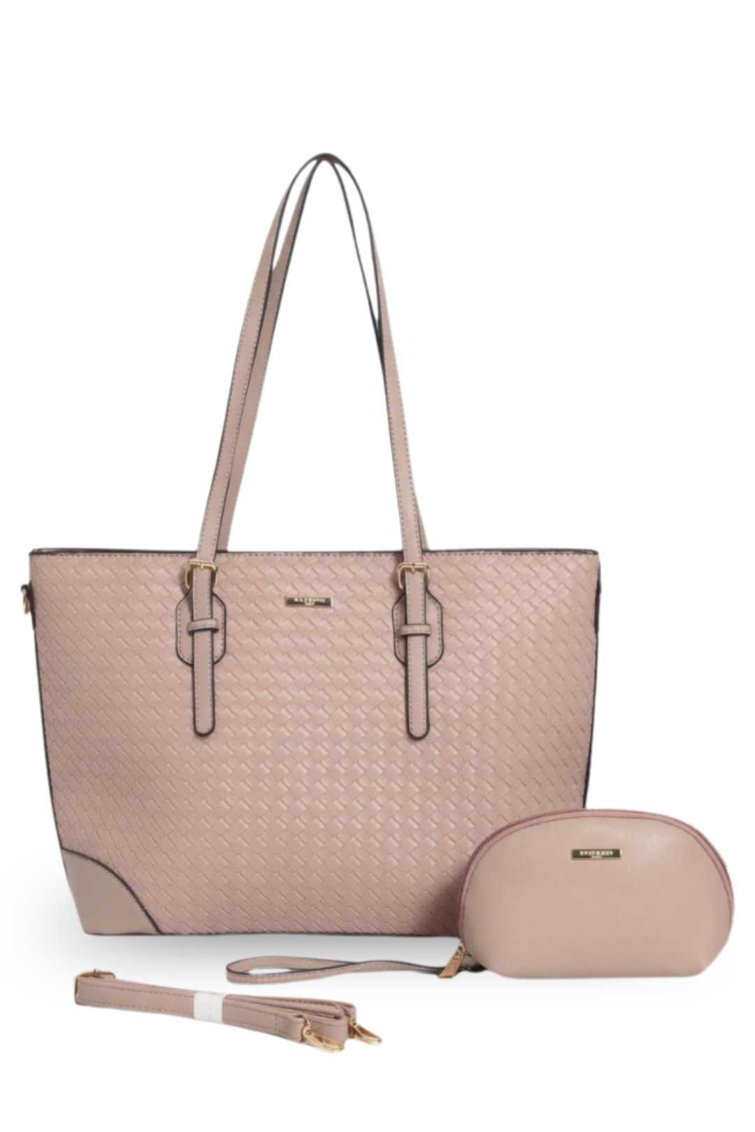 Woven Luxe 3-in-1 Tote Bag Set with Matching Pouch