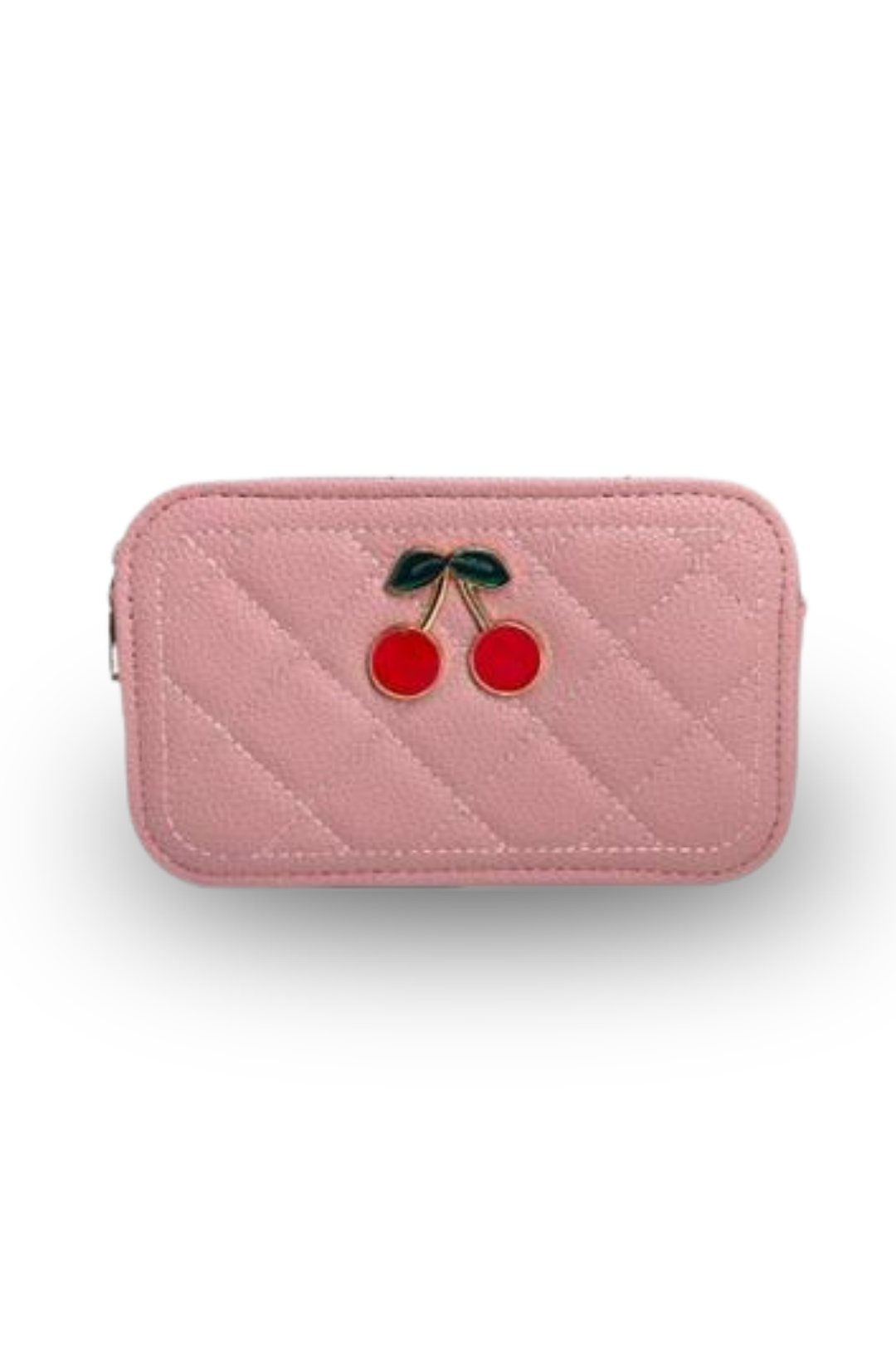Cherry Charm Quilted Crossbody Bag with Adjustable Strap