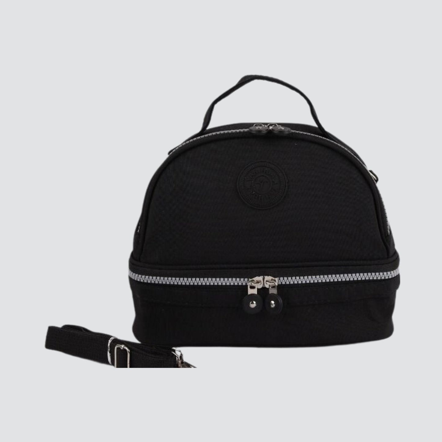 Black Double Sectioned Insulated Lunch Bag