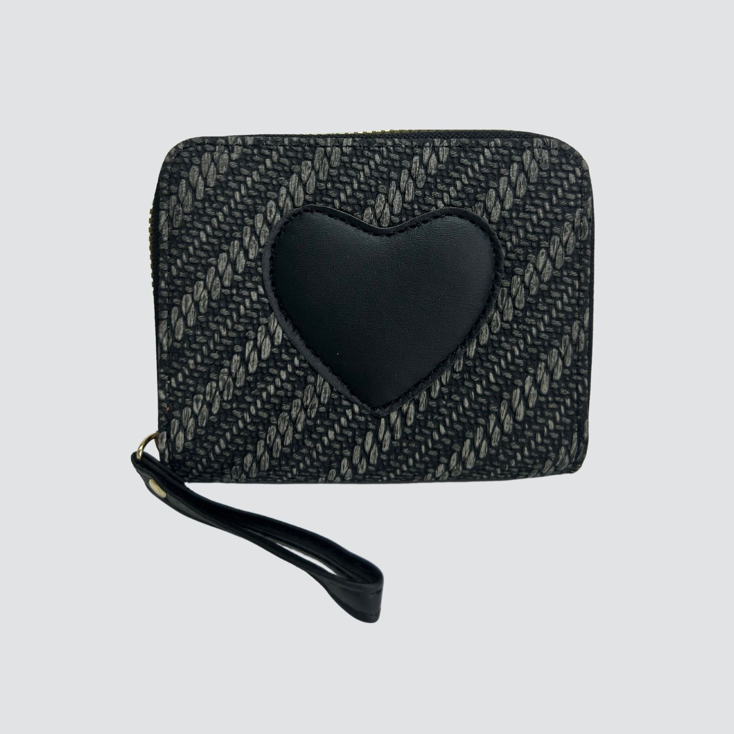 Black Heart Print Mini Wallet