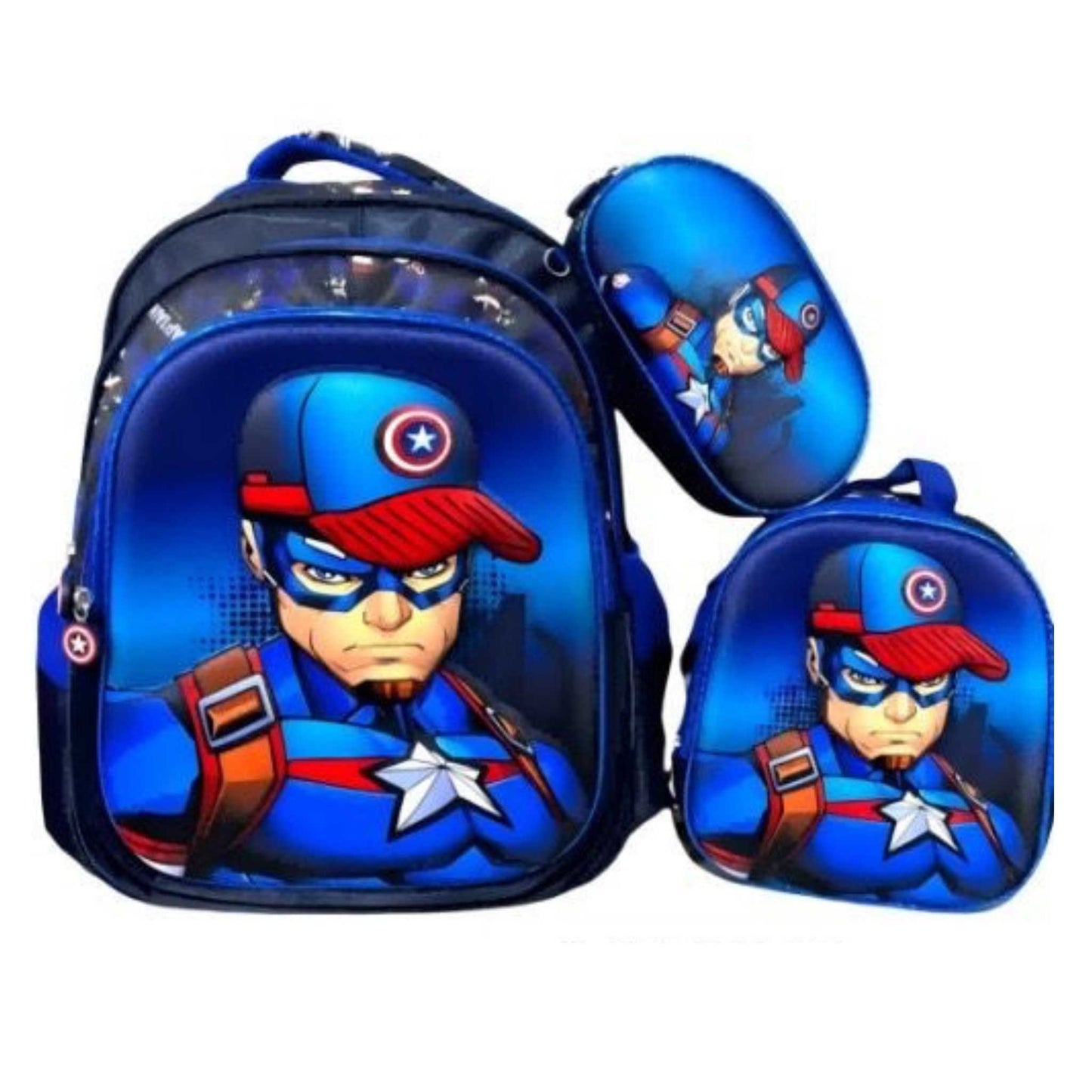 G618 Captain America 3-piece Backpack Set