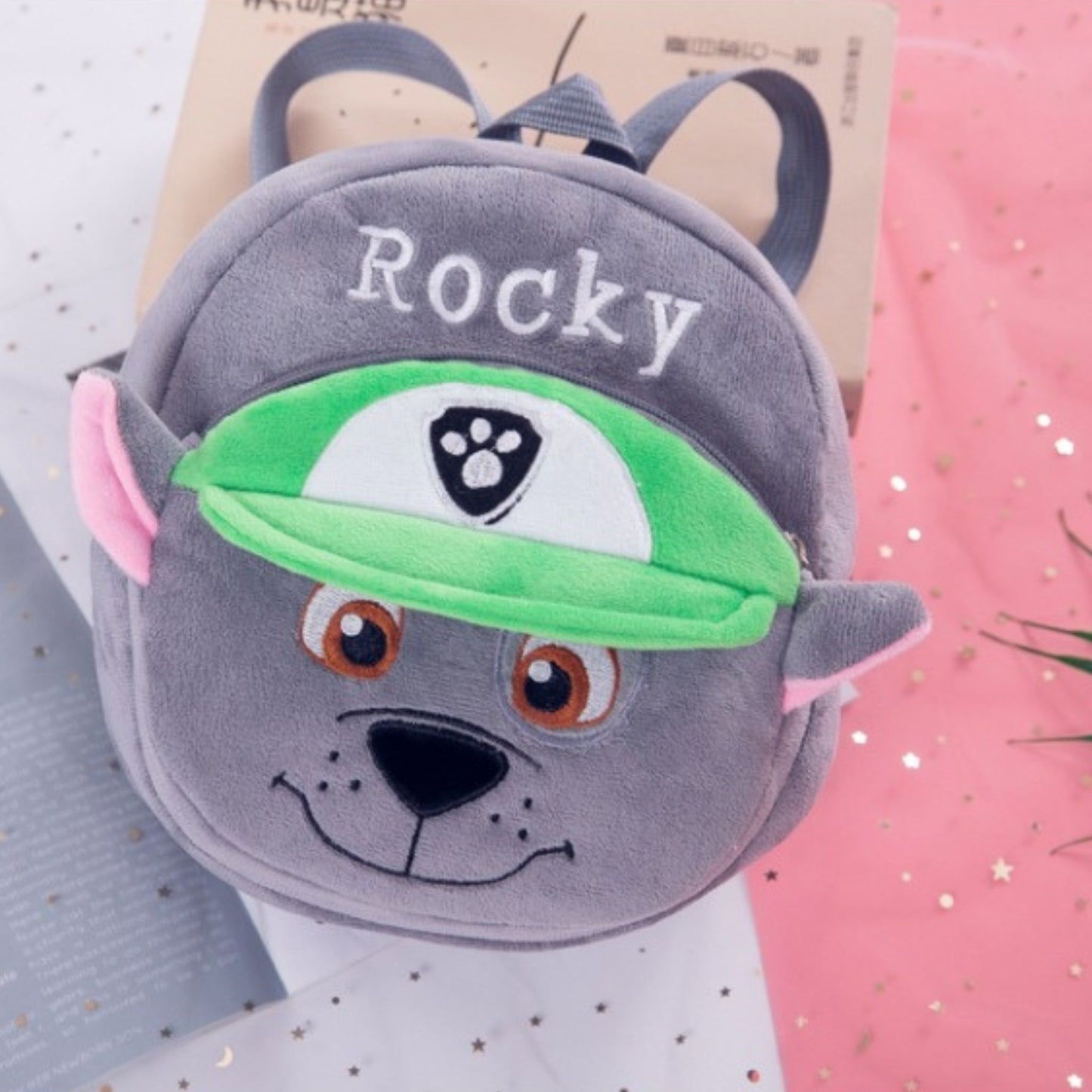 Grey Paw Patrol Mini Toddler Backpack with Character Rocky