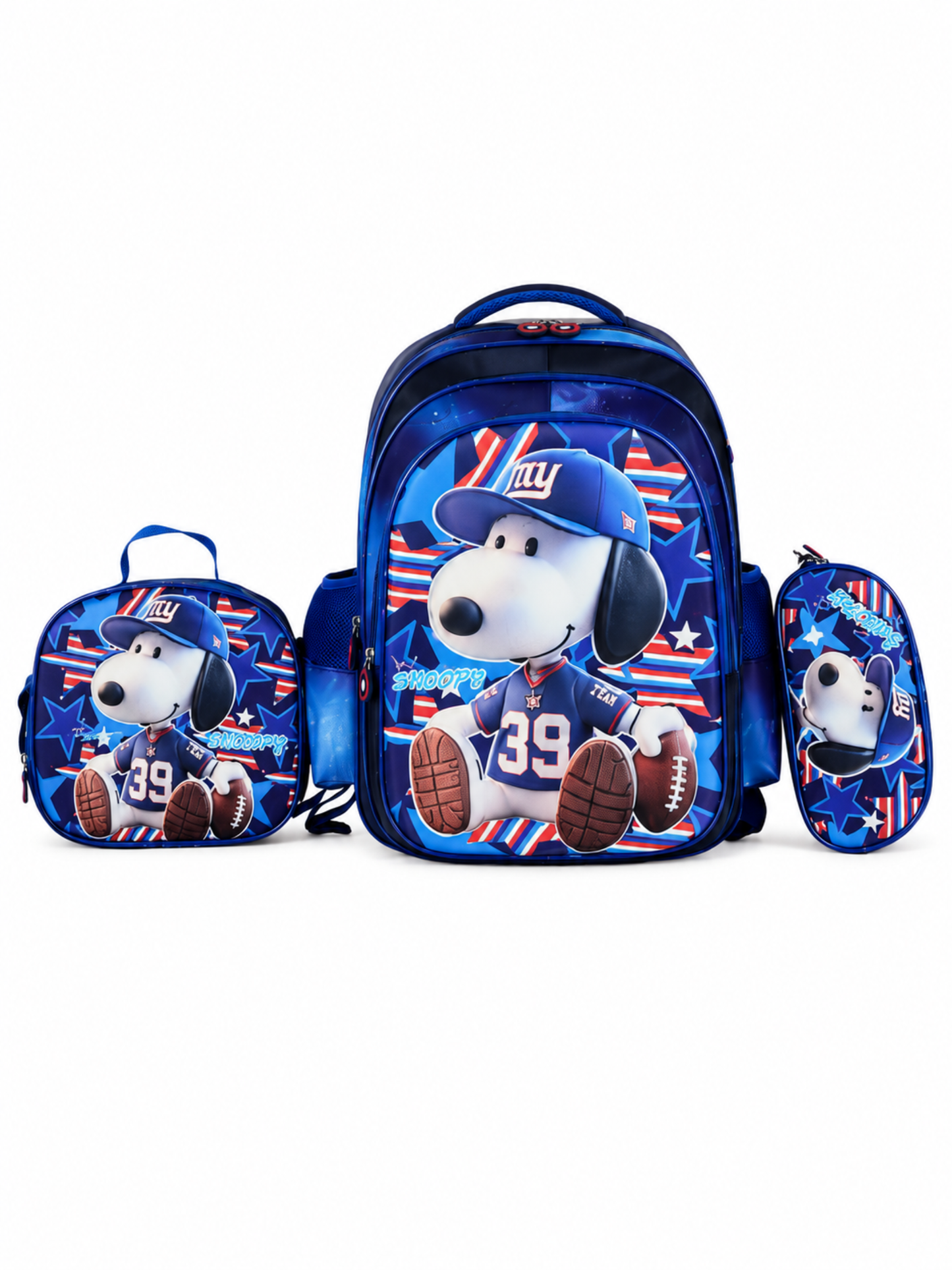 Boys Snoopy 3-Piece School Backpack Set- Backpack Lunch bag and Pencil case