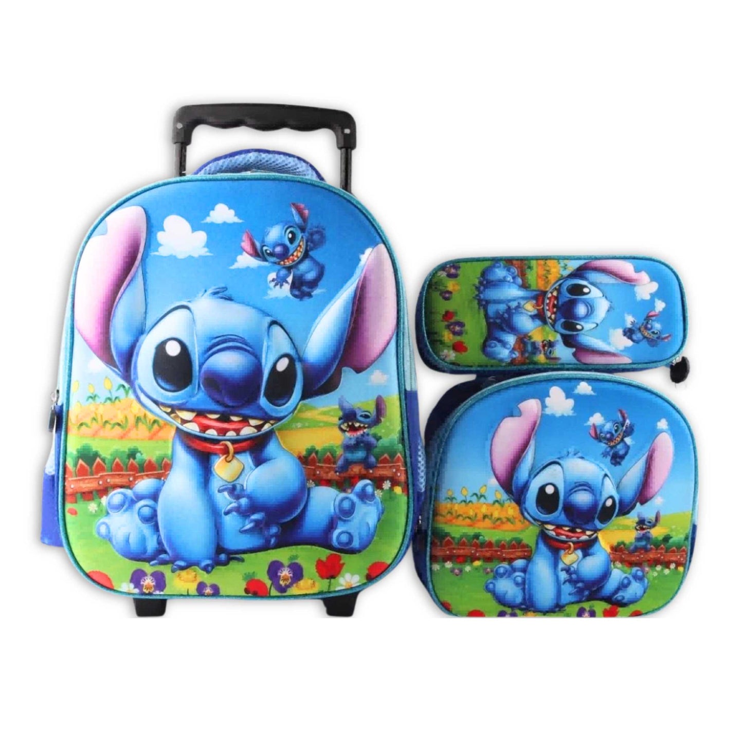 G595 Lilo & Stitch 3 Piece Trolley Backpack Set
