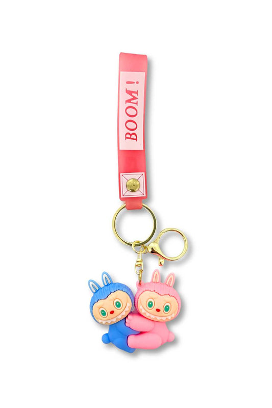 Twin Labubu 3D Silicone Keychain