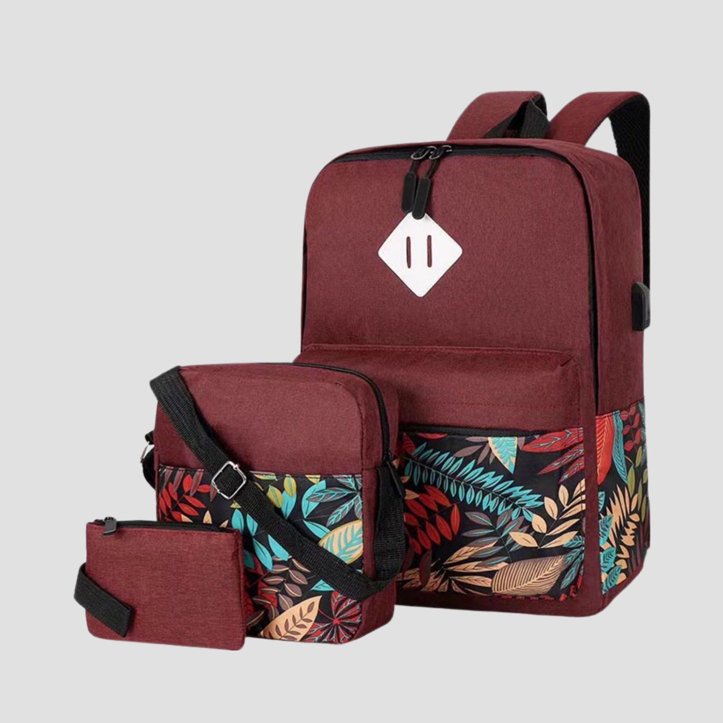 G2778 Leaves Backpack 3 Piece Set