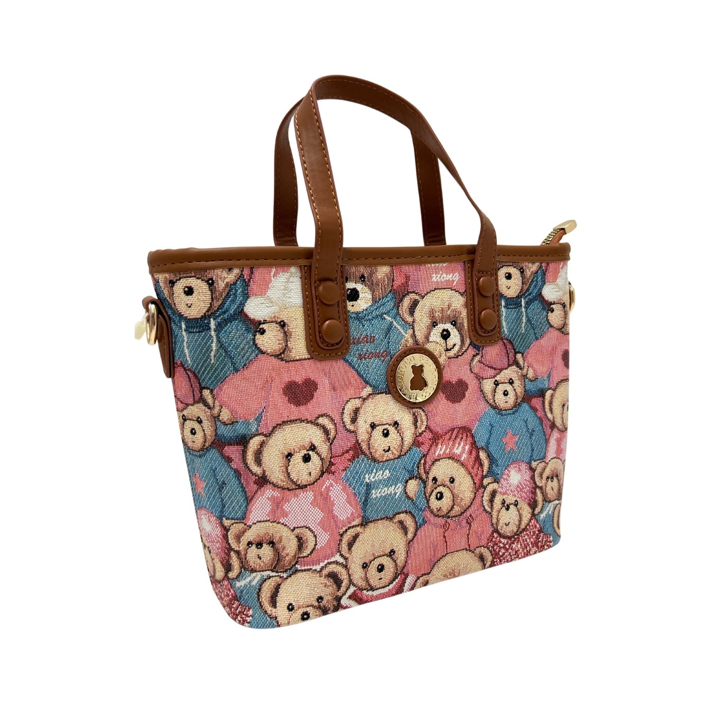 A1823 Teddy Bear Printed Handbag