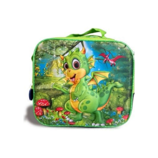 HX01568 Green Dinosaur Insulated Lunch Bag