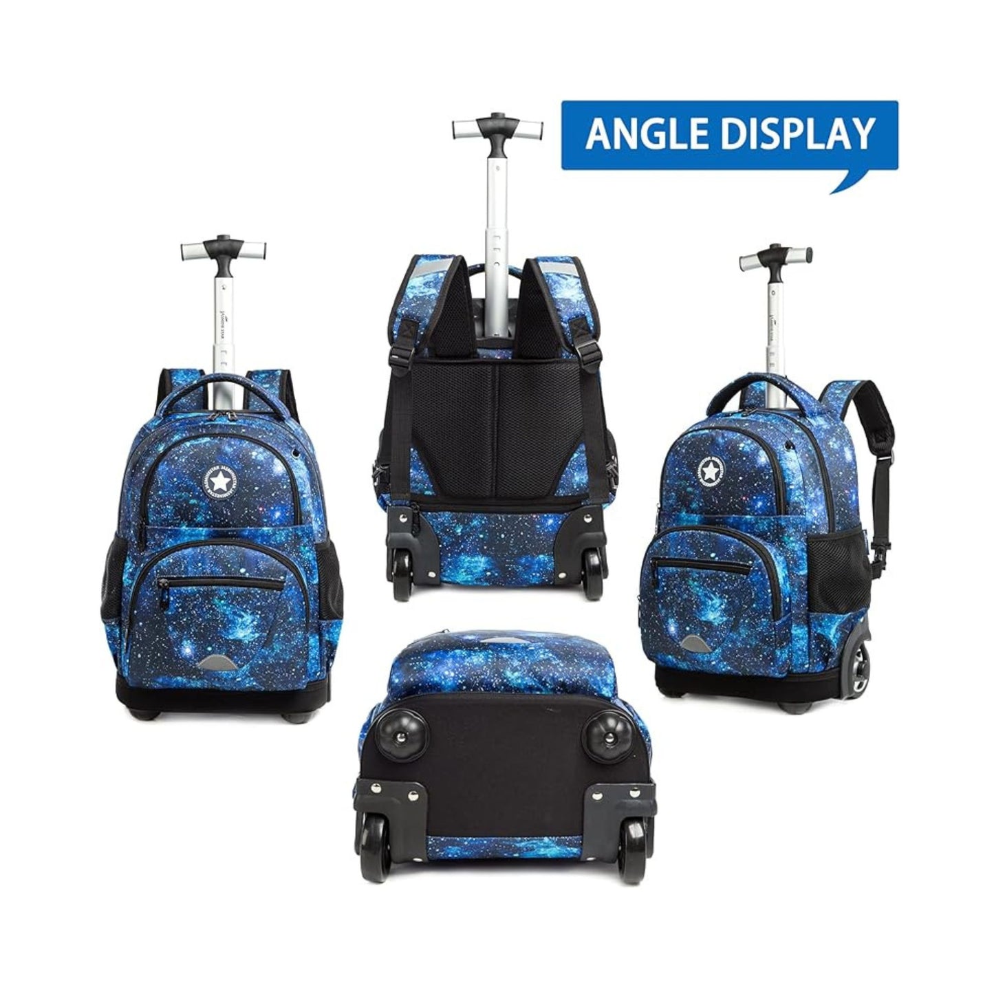 Blue Galaxy 3-Piece Trolley Backpack Set