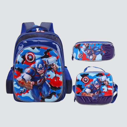 Captain America holding hammer 3 piece trolley set
