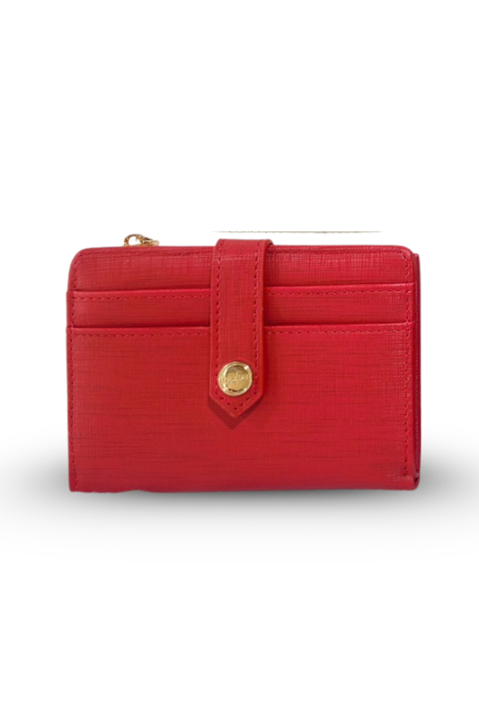 Textured Mini Wallet with Card Slots Zip Closure