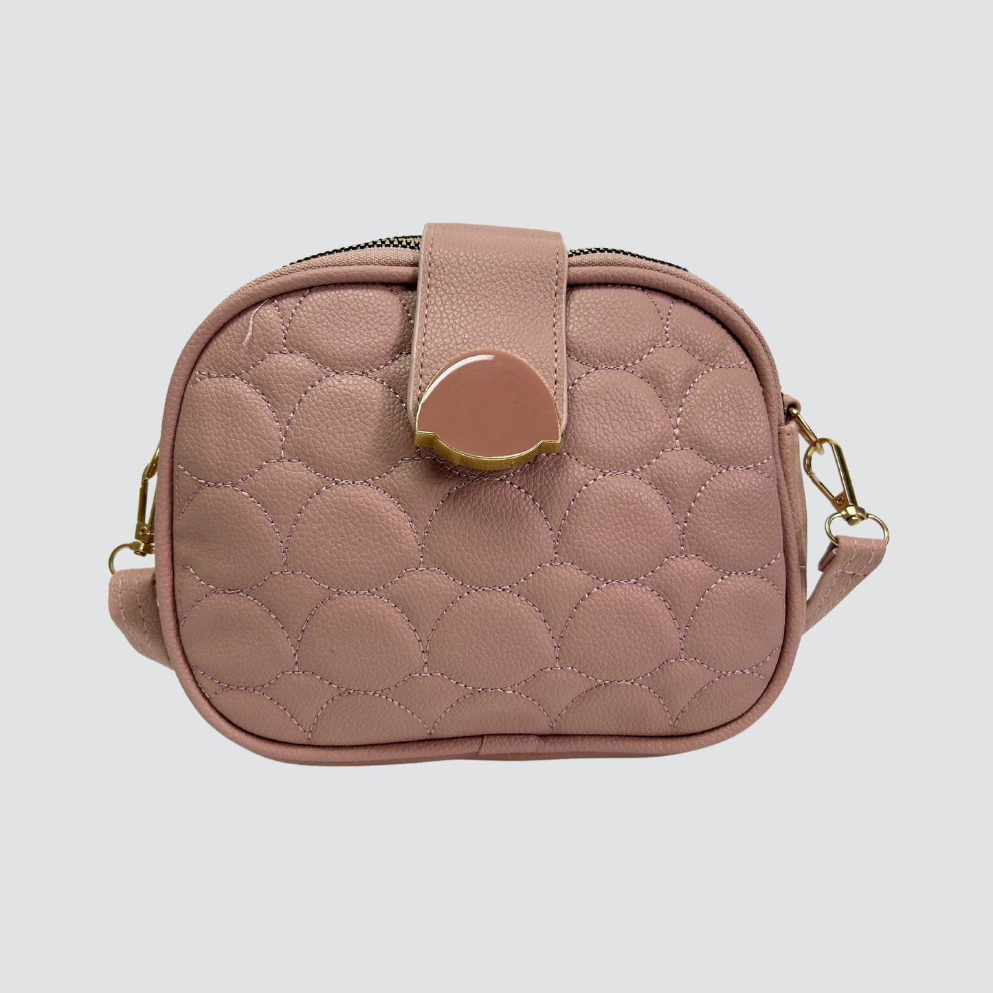 Light Pink 3 Sectioned Crossbody Bag