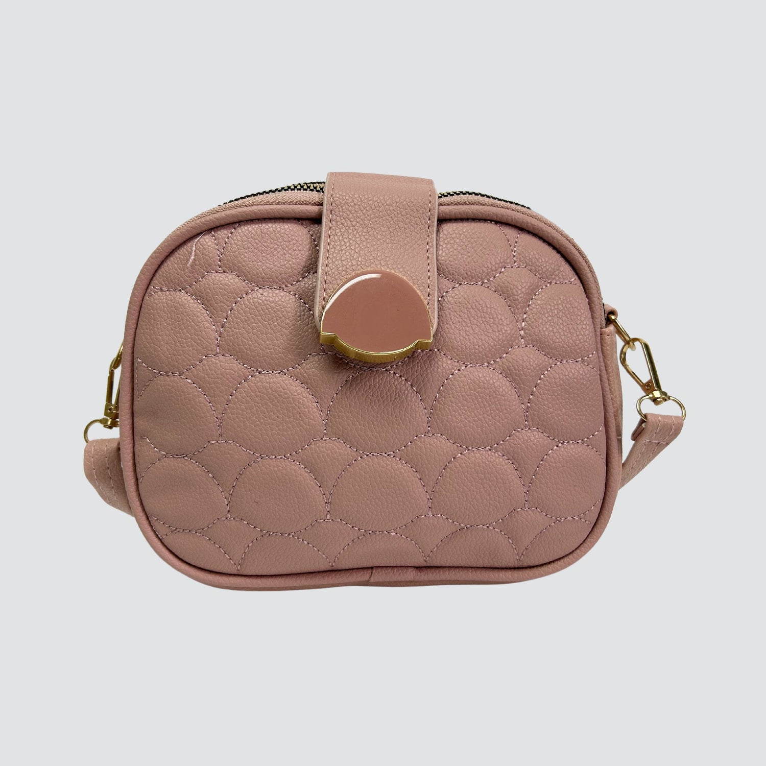 Light Pink 3 Sectioned Crossbody Bag