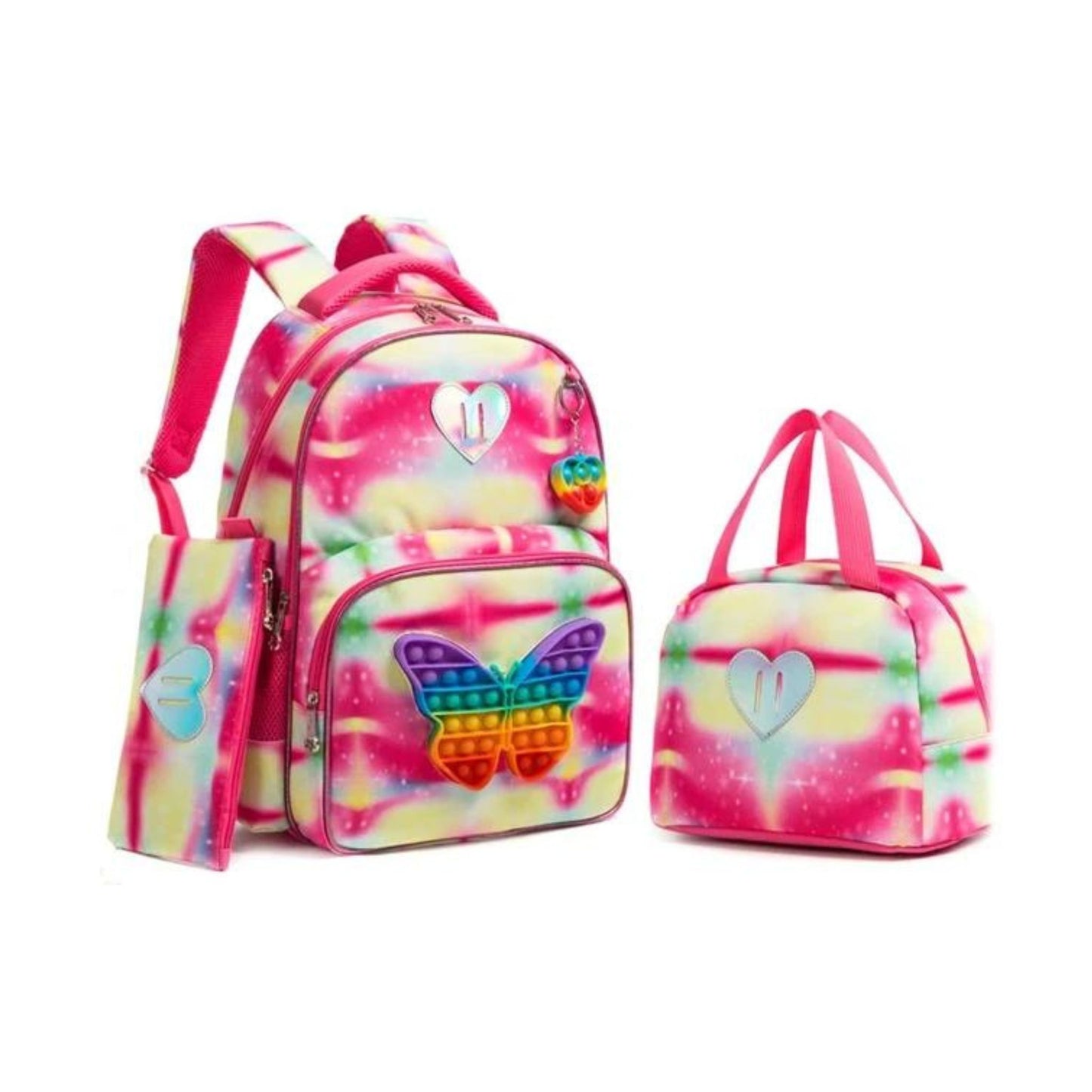 Butterfly Pop- it 3-Piece Backpack Set