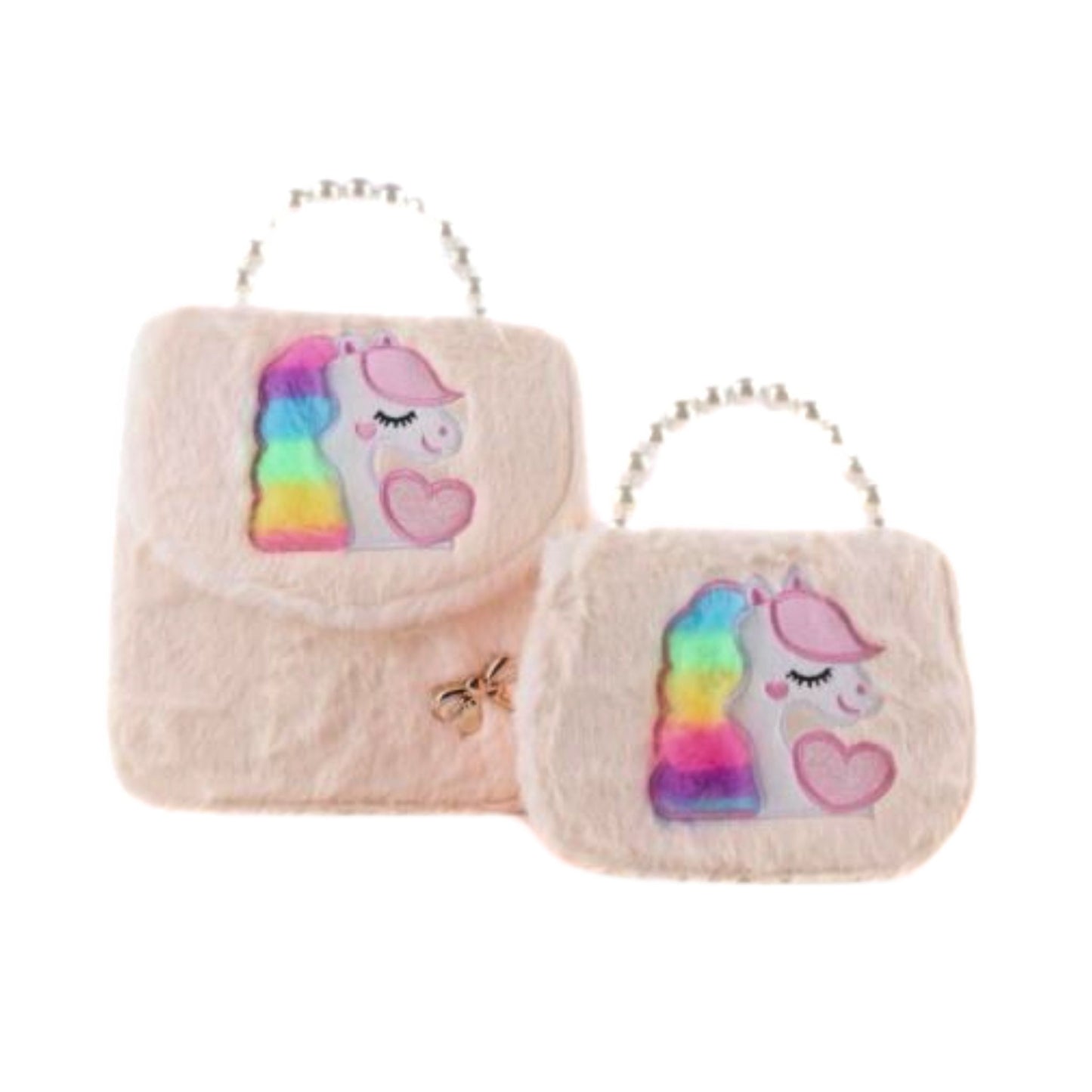 G314 Fluffy Unicorn Handbag / Crossbodys