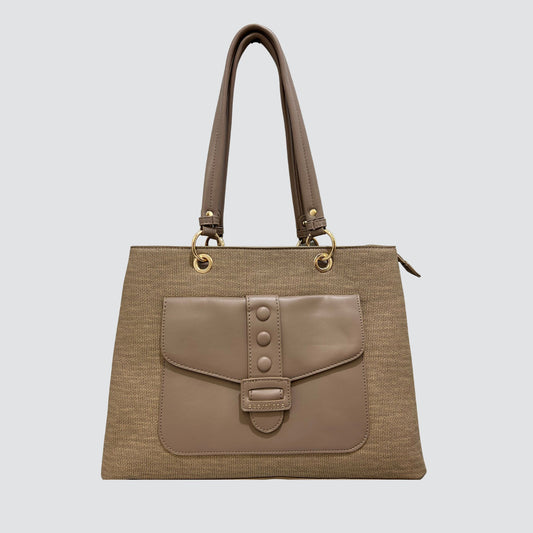 Taupe Bosalina Double Sectioned Handbag