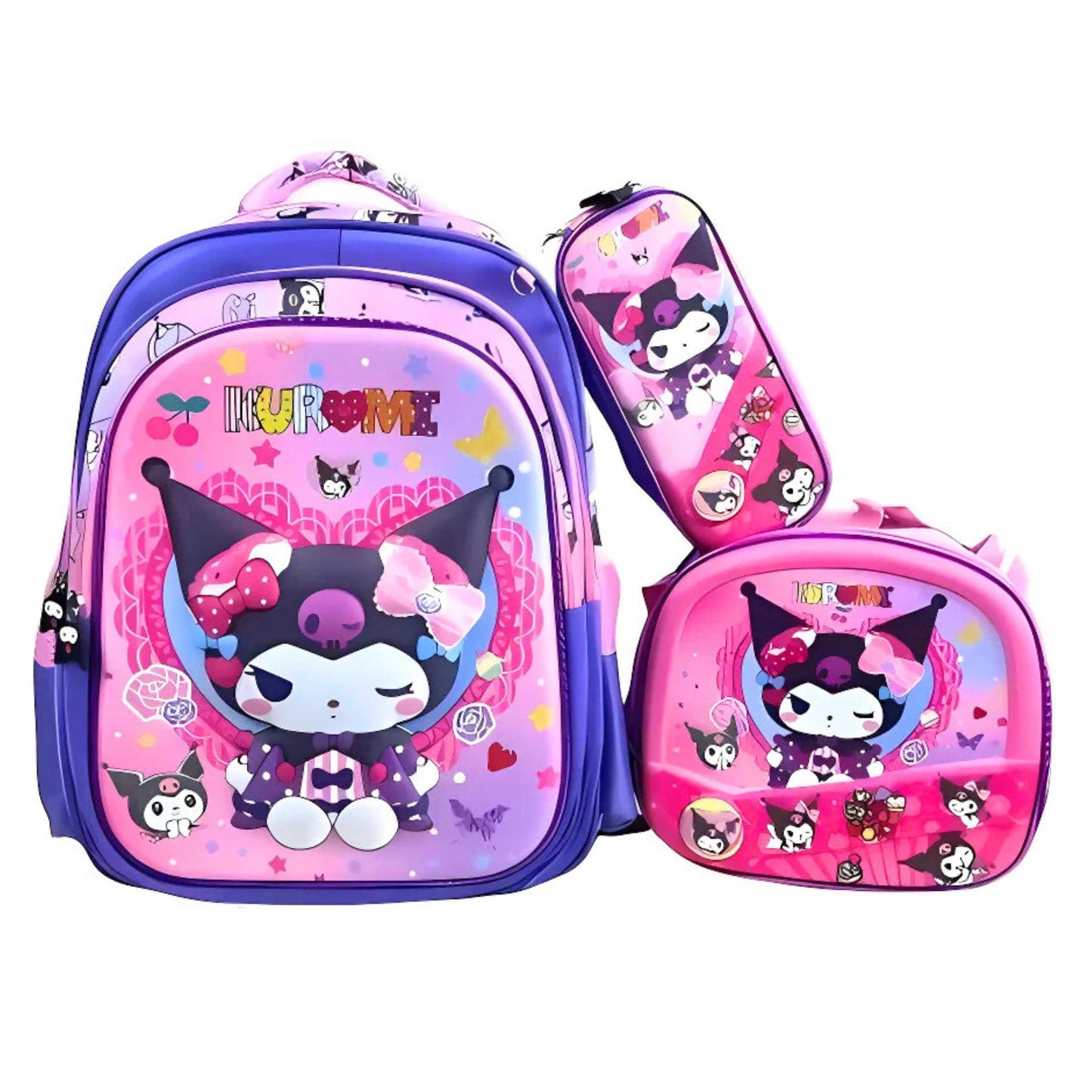 G618 Kuromi 3-piece Backpack Set