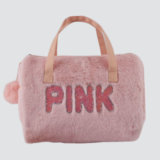 Peach Plush PINK branded mini Bag