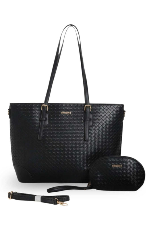 Woven Luxe 3-in-1 Tote Bag Set with Matching Pouch