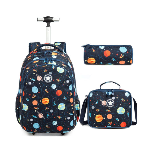 Space 3-Piece Trolley Backpack Set