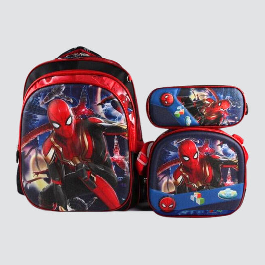 Spiderman black and red character backpack