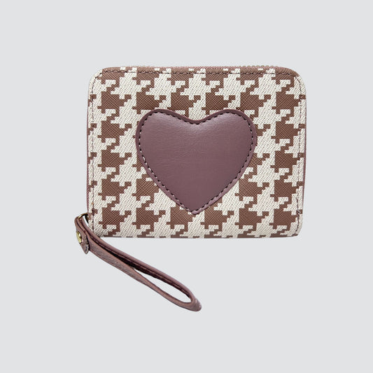 Lilac Heart Print Mini Wallet