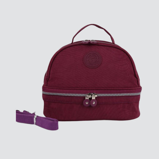 Burgundy Double Sectioned Insulated Lunch Bag
