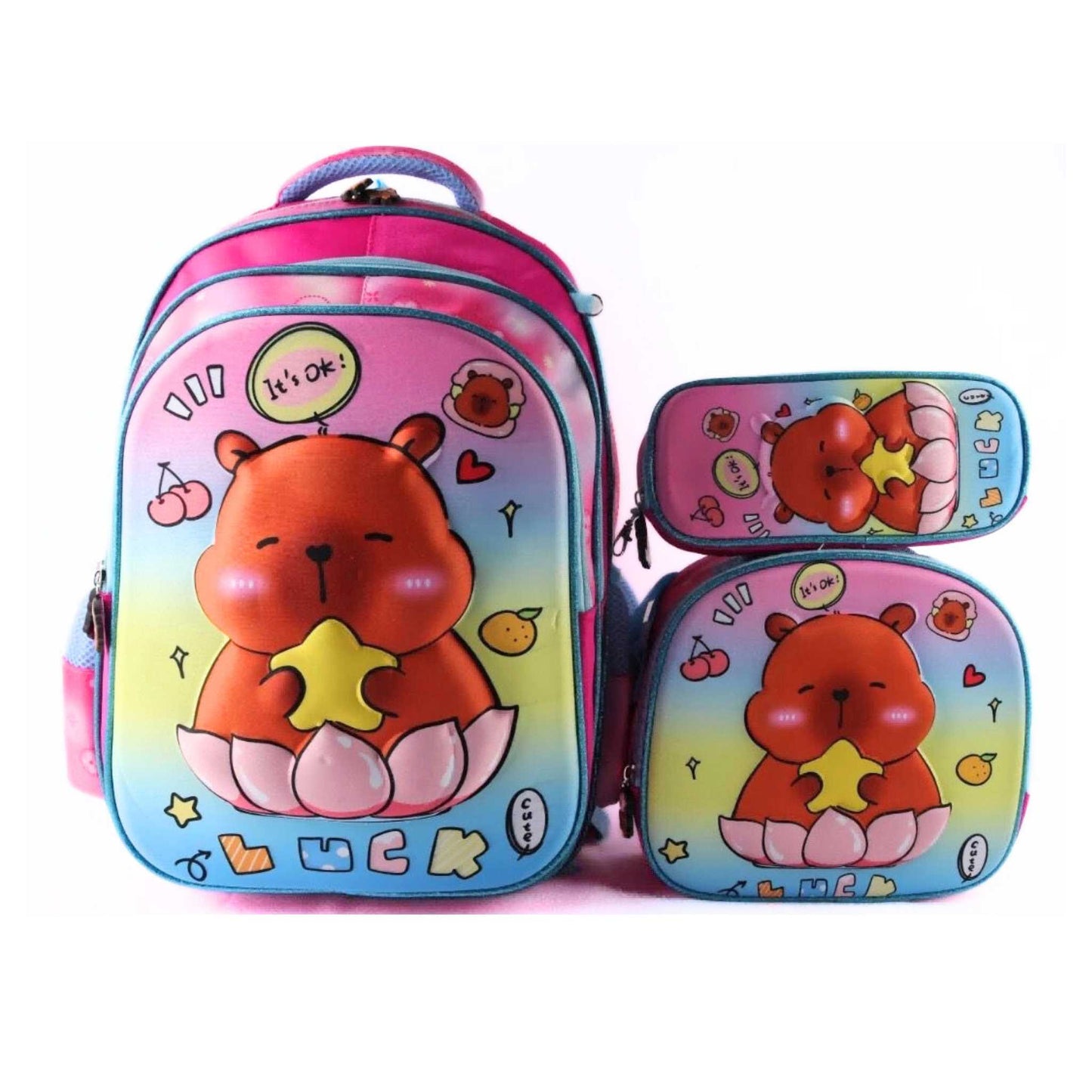G613 Capybara 3 Piece Backpack set