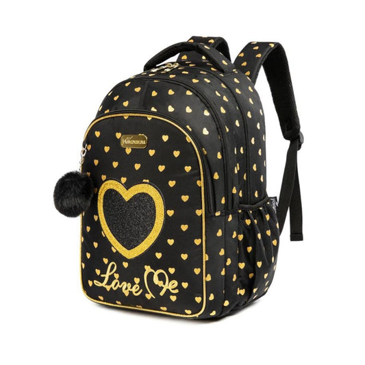 Black & Gold Love 3 Piece Backpack Set
