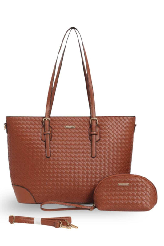 Woven Luxe 3-in-1 Tote Bag Set with Matching Pouch