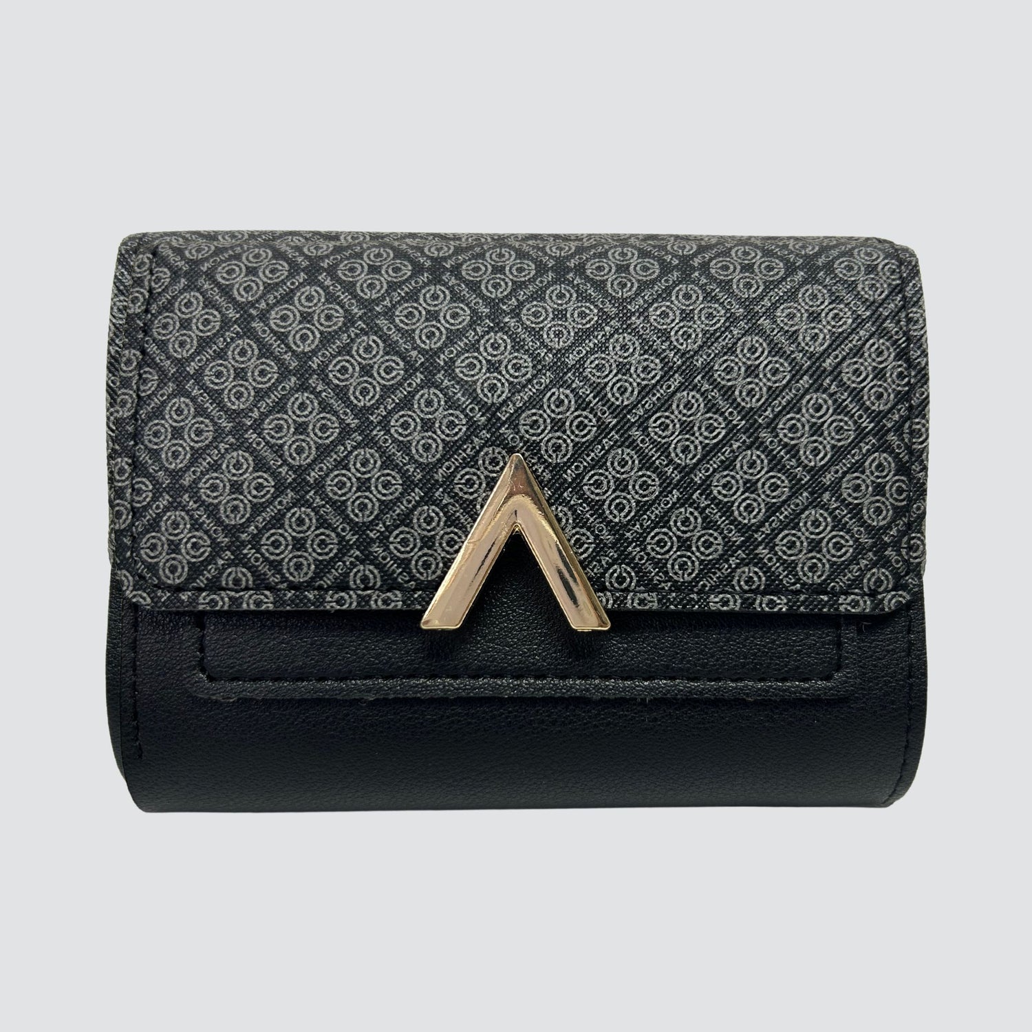 Black Fashion Trifold Mini Wallet