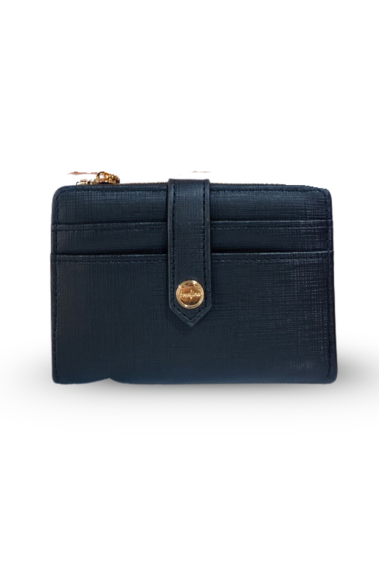 Textured Mini Wallet with Card Slots Zip Closure