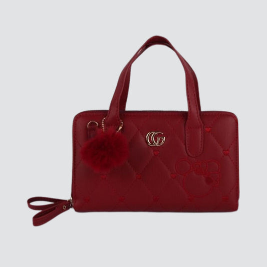 Burgundy Minnie Mouse Handbag/ Crossbody