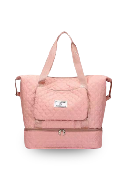 Multi-Compartment Travel Tote Bag (With Bottom Storage)