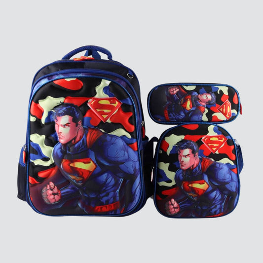 Superman man blue and black camo detachable trolley set with lunch bag and trolley set