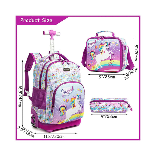 Unicorn 3-Piece Trolley Backpack