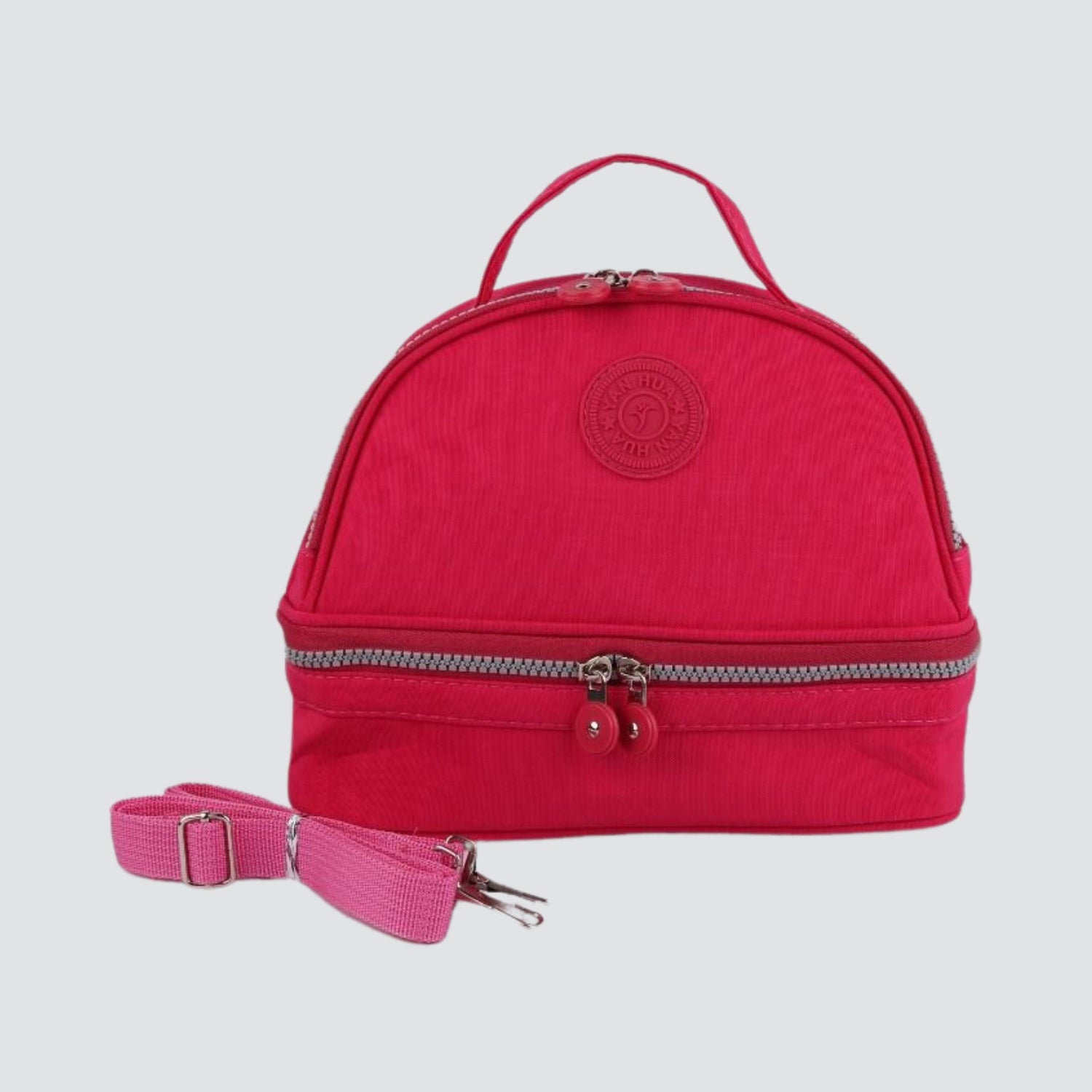 Pink Double Sectioned Insulated Lunch Bag