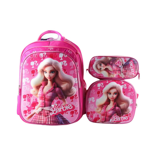 69582 Barbie 3D front Print Backpack Set