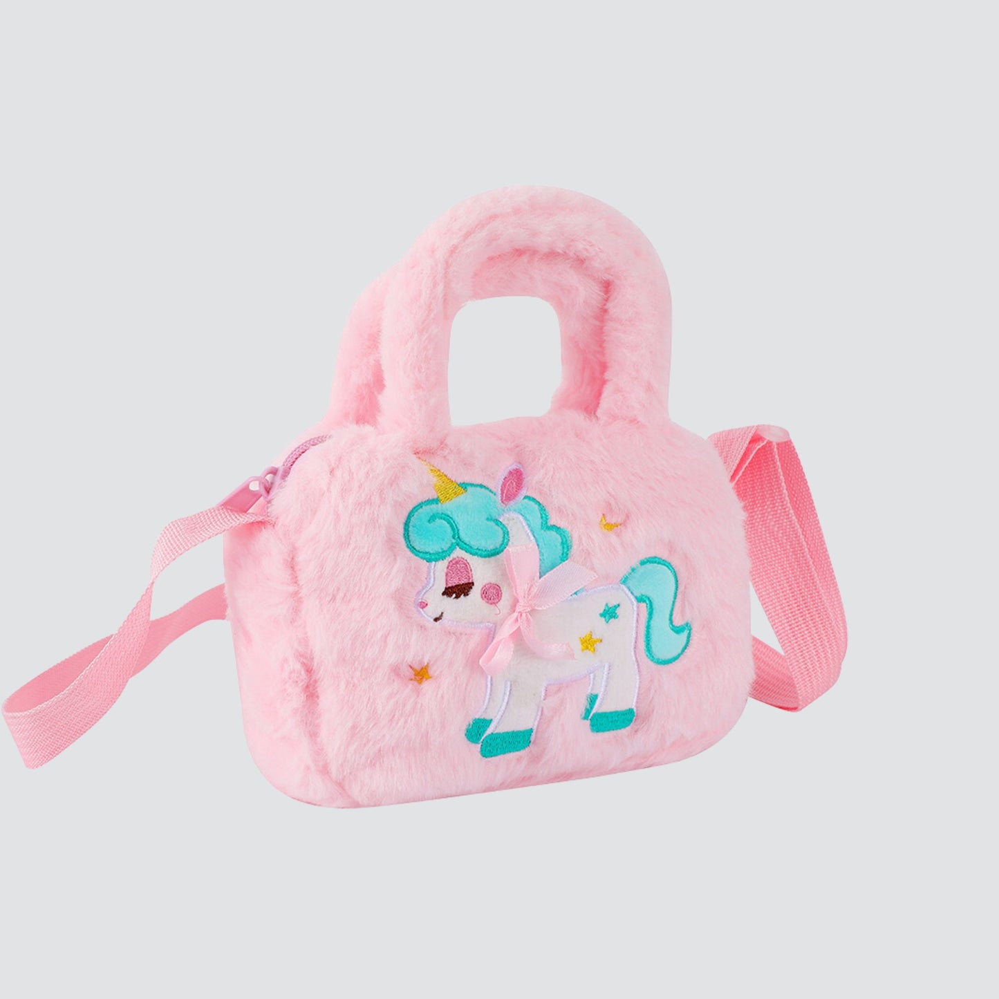 Plain Pink Unicorn Plush Handbag / Crossbody