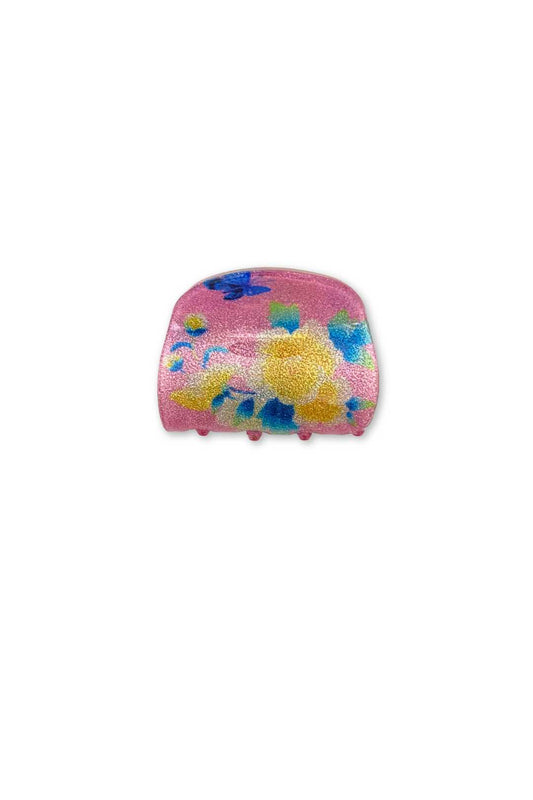 120 20 Flower Print Glitter Claw Clip