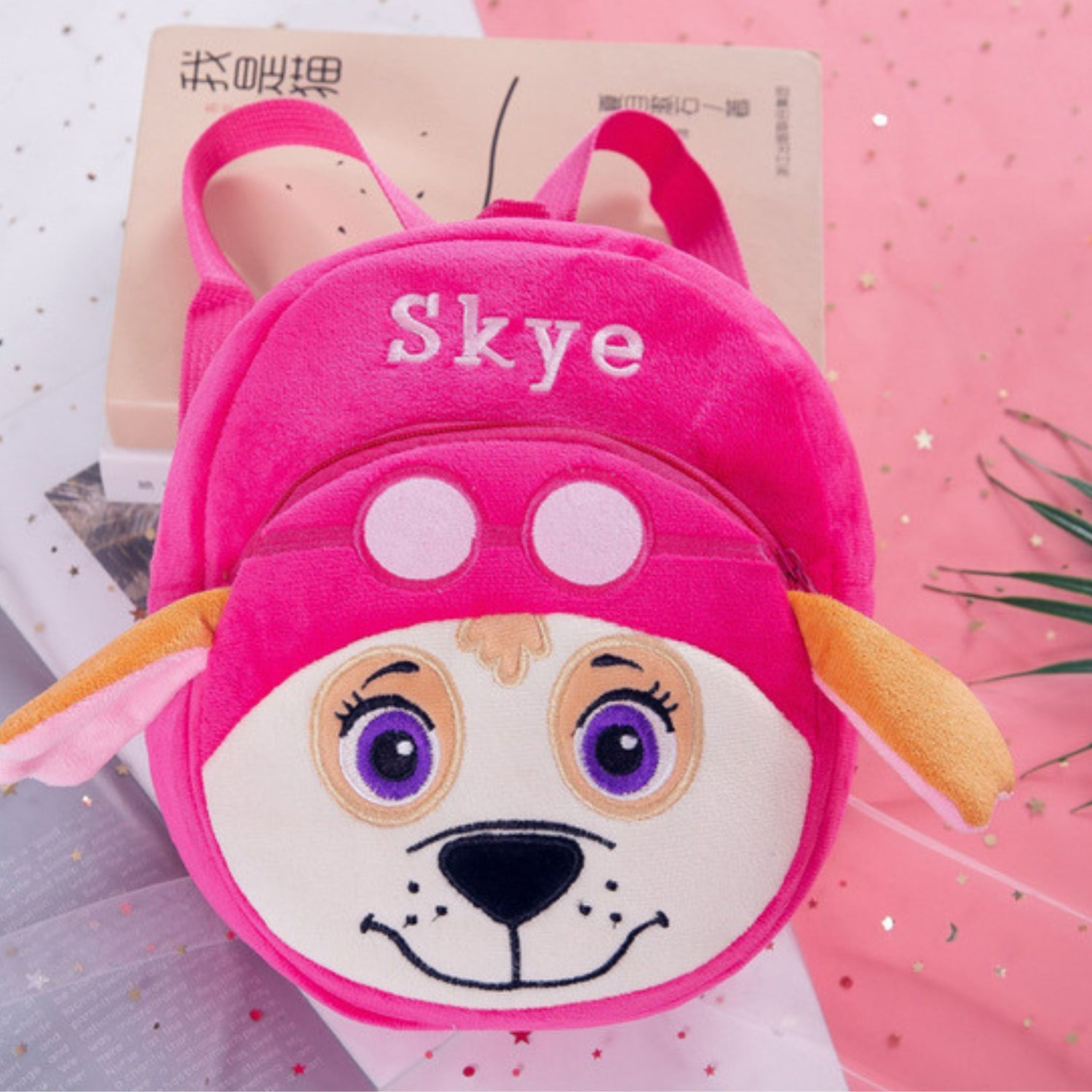 Pink Paw Patrol Mini Toddler Backpack with character Skye