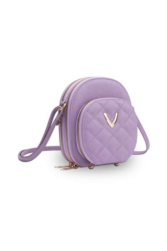 Mini Quilted Double-Zip Crossbody Bag