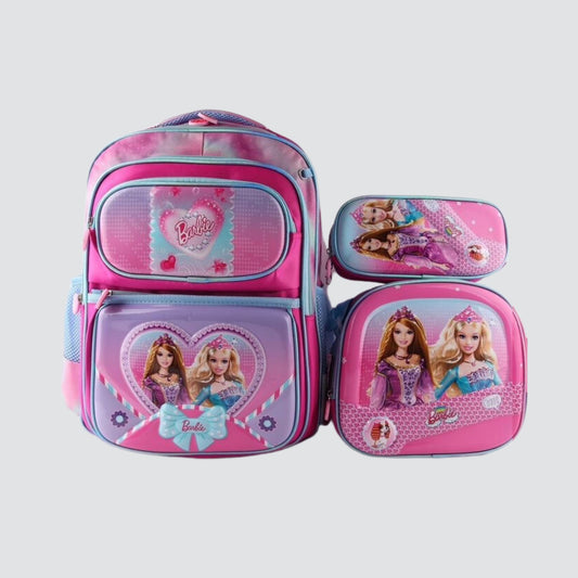 Pink Barbie 3 piece backpack set