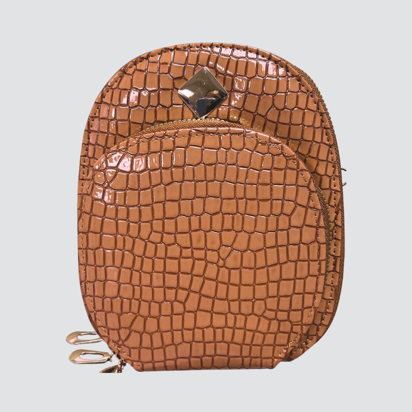 Brown Rounded Crossbody Bag