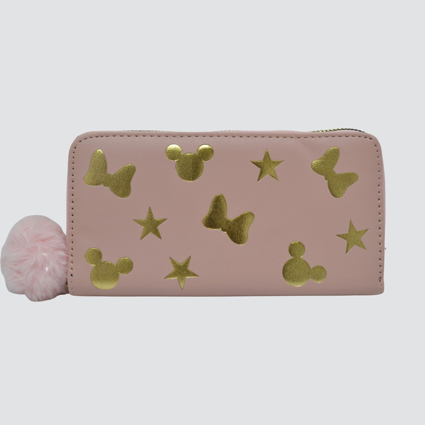 Pink Mickey mouse Wallet with gold detailing